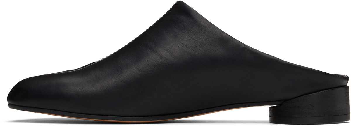 MM6 Maison Margiela Black Pinched Seam Mules MM6 Maison Margiela