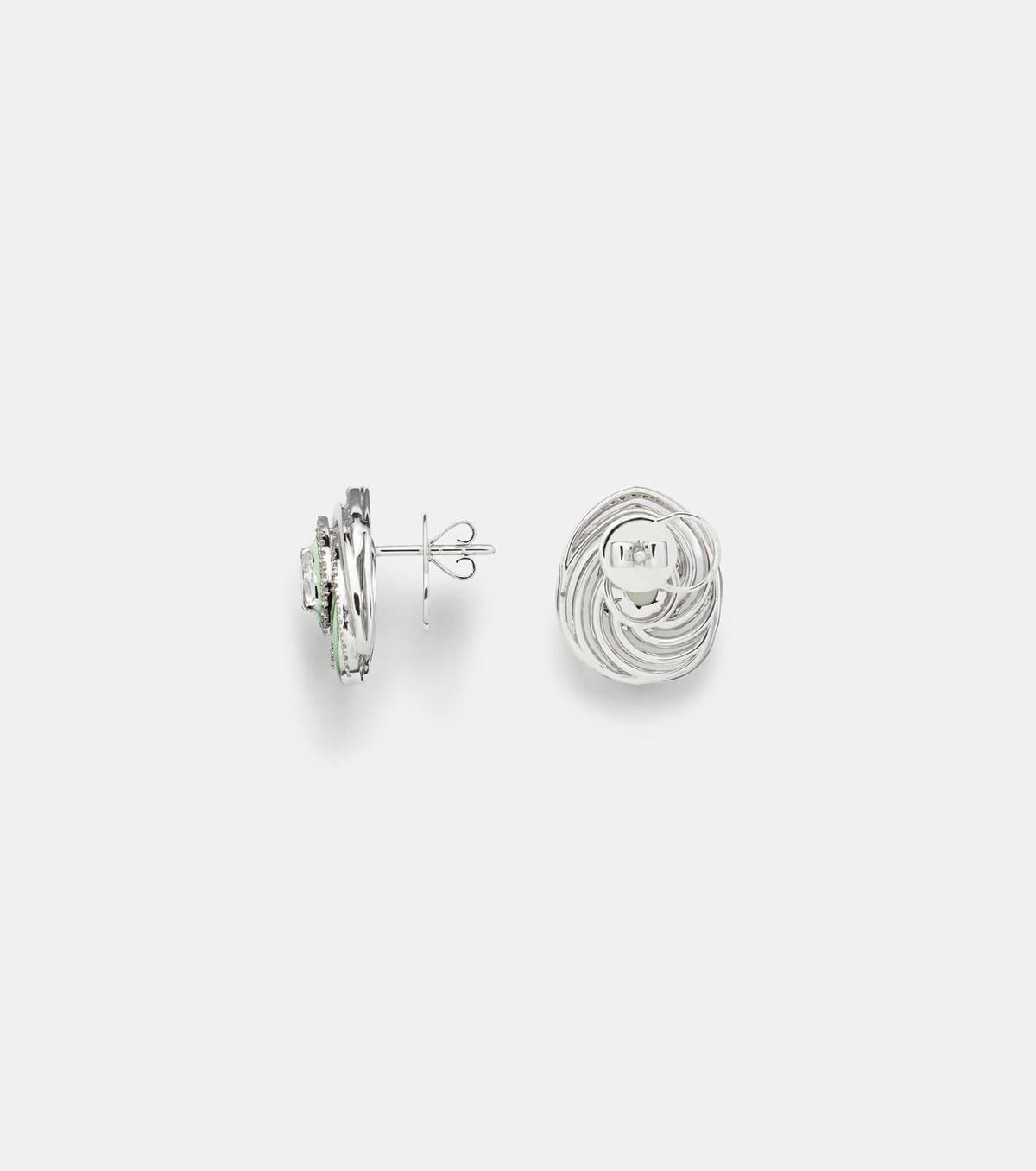 Kamyen Oceane Pear 18kt white gold earrings with diamonds