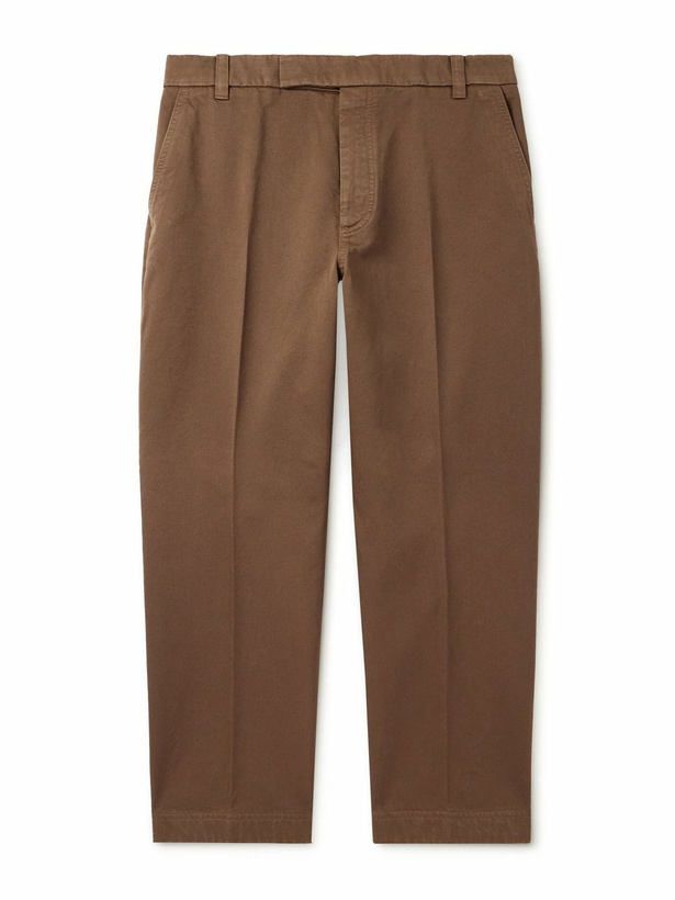 Photo: Thom Browne - Utility Tapered Garment-Dyed Cotton-Twill Trousers - Brown