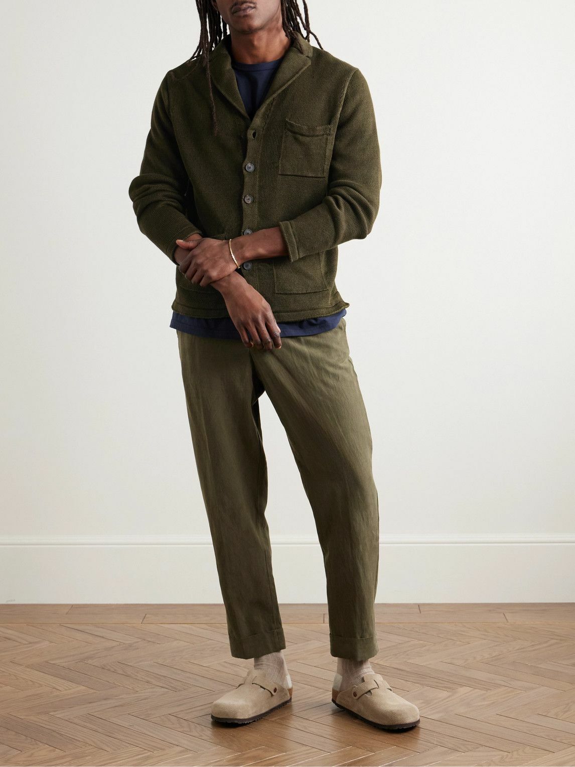 Inis Meáin - Pub Jacket Linen Cardigan - Green