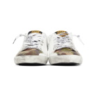 Golden Goose White and Camo Superstar Sneakers