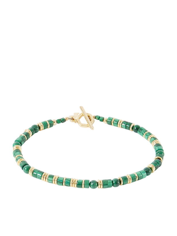 Photo: Peyote Bird - El Bosque Gold-Plated Malachite Bracelet - Green