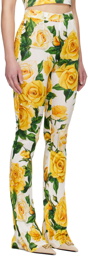 Dolce&Gabbana White & Yellow Floral Leggings