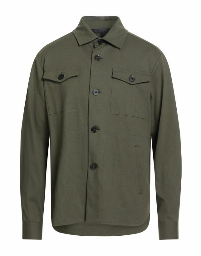 Photo: Harris Wharf London Mens Shirt Military in Green