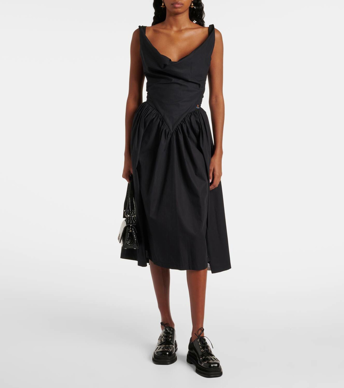 VIVIENNE WESTWOOD ワンピース Sunday cotton corset 1014750 Vivienne Westwood Sunday cotton corset midi dress Vivienne