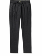 De Bonne Facture - Straight-Leg Wool-Flannel Drawstring Trousers - Gray