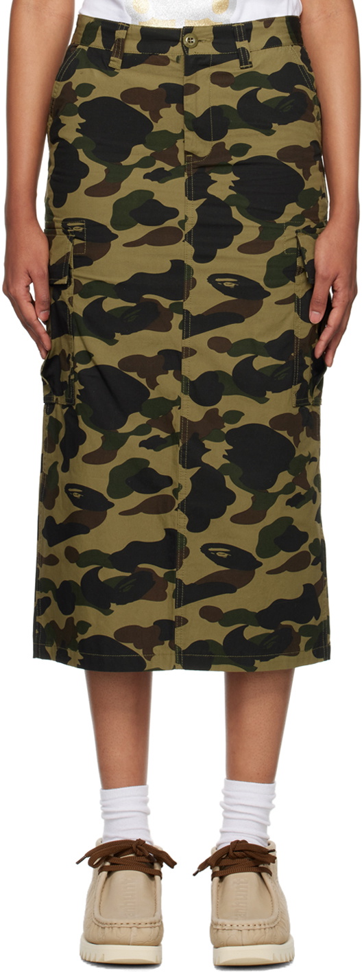 BAPE Khaki 6Pocket Midi Skirt