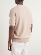 Hartford - Open-Collar Cotton-Piqué Polo Shirt - Neutrals
