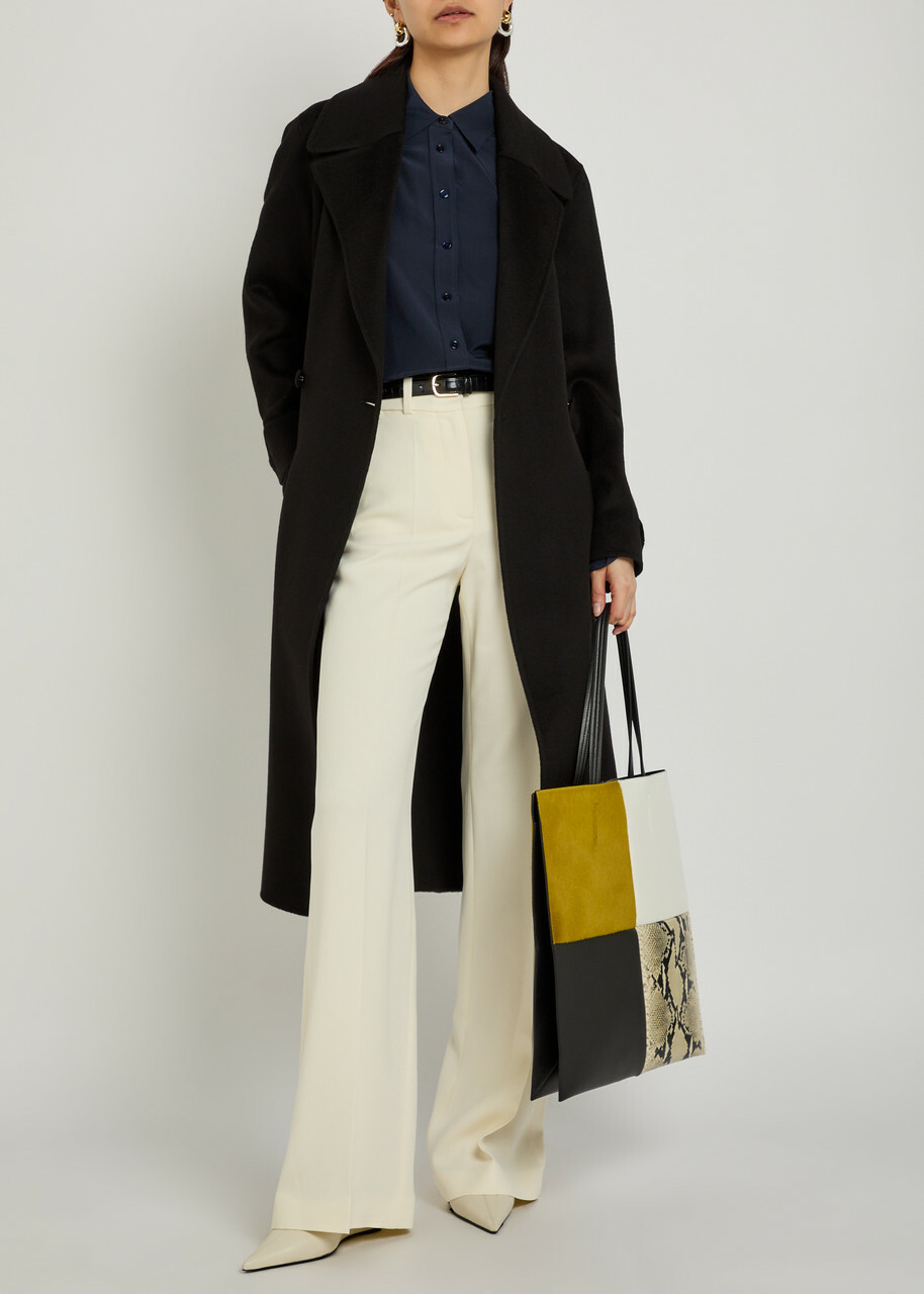 Joseph Arlina Double-breasted Wool and Cashmere-blend Coat Black