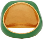 VEERT Green Enamel Square Signet Ring