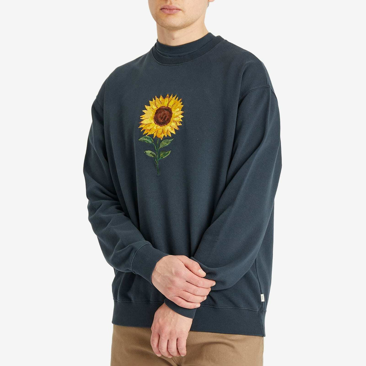 Foret Men's Sun Embroidered Sweatshirt in Navy