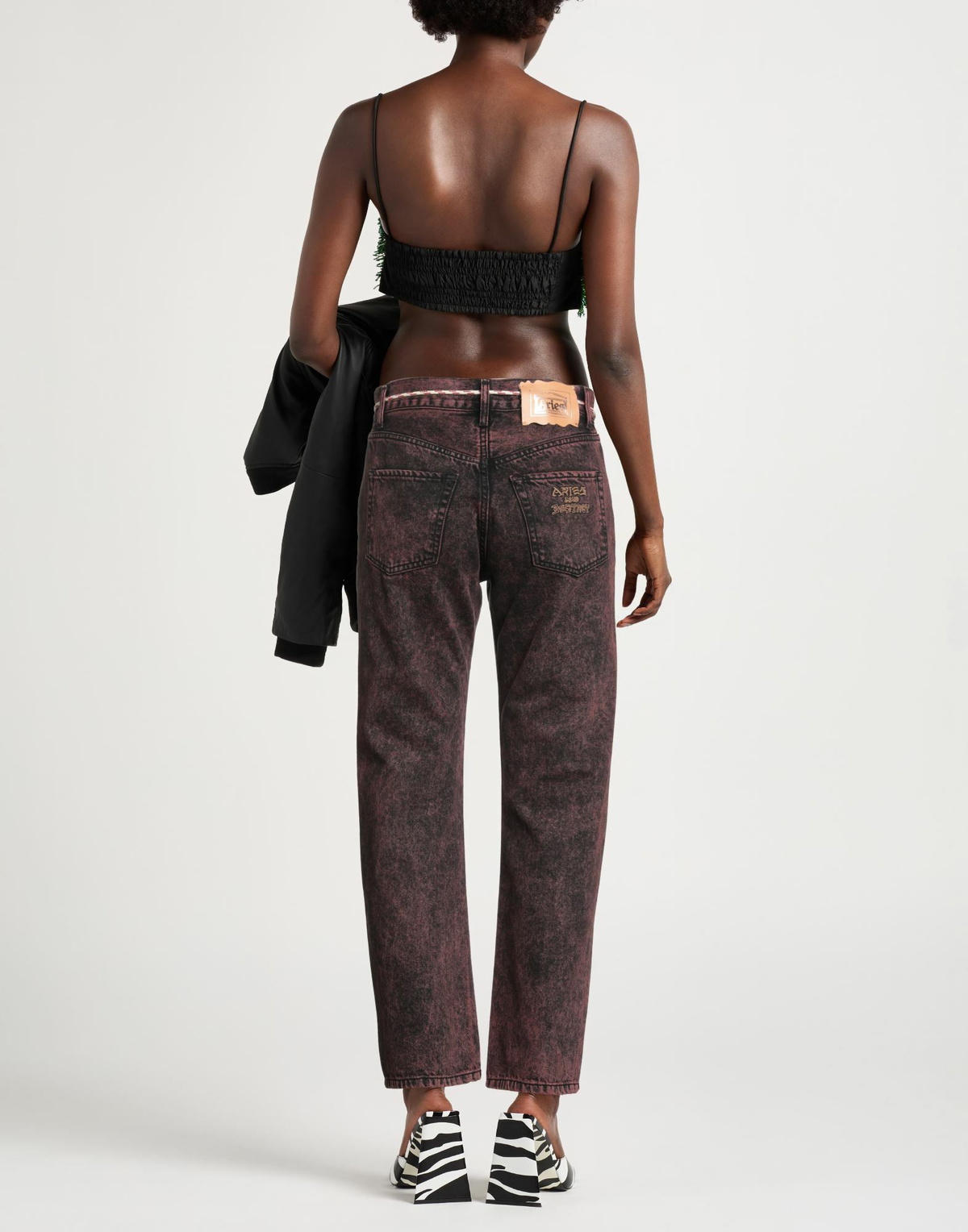Aries Womens Jeans Burgundy