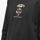 Men's AAPE Long Sleeve Small Face Camo T-Shirt in Black