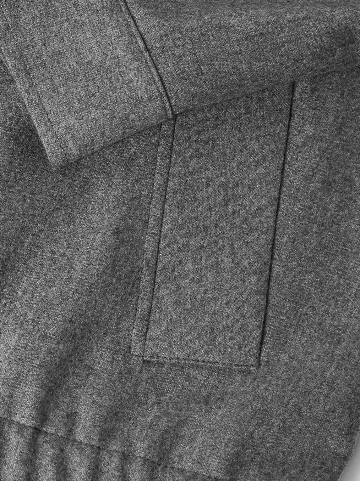 Incotex - Brushed Wool-Blend Flannel Bomber Jacket - Gray