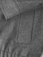 Incotex - Brushed Wool-Blend Flannel Bomber Jacket - Gray