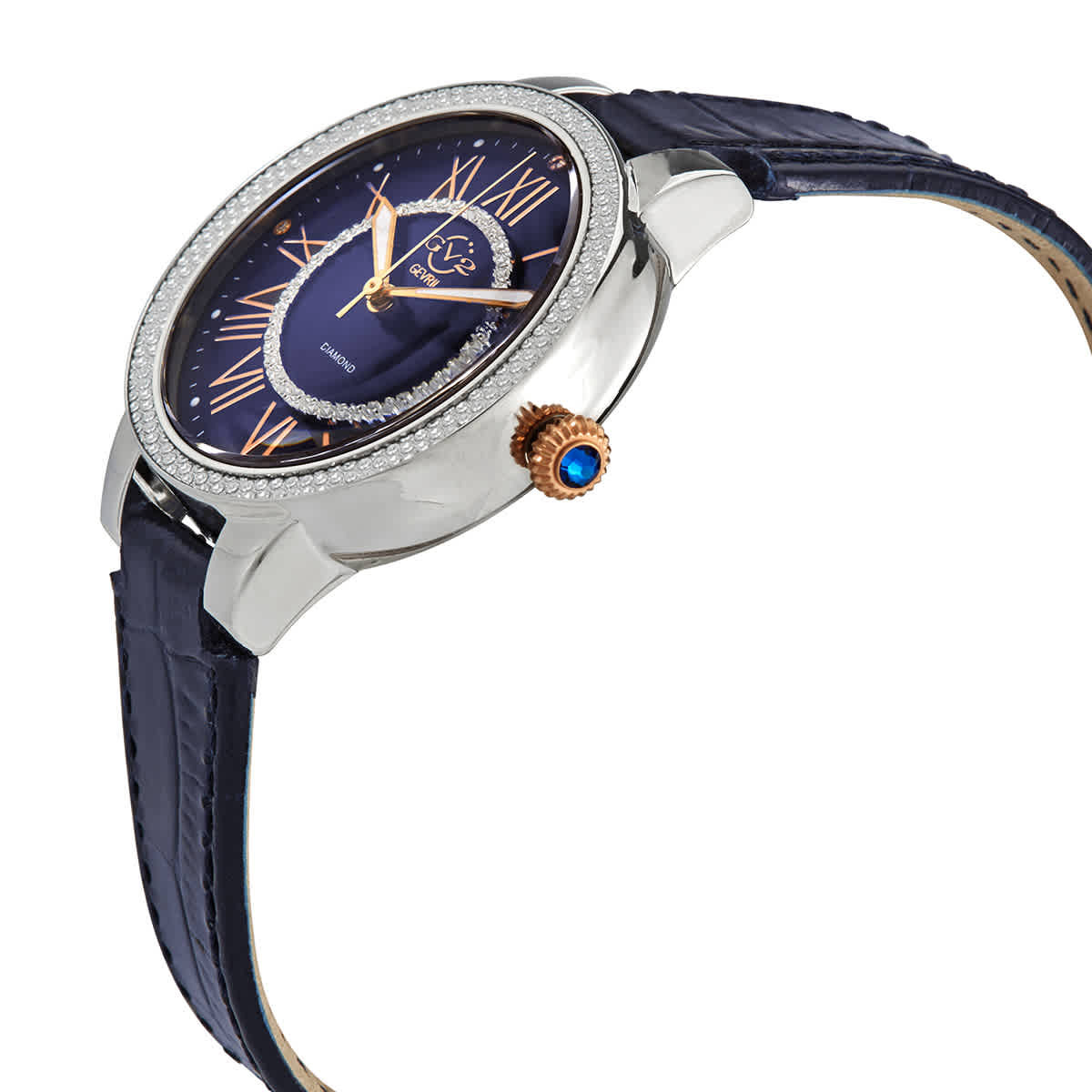 GV2 by Gevril Women\'s Astor II 9149-L5 Blue MOP Dial Diamond Leather Swiss Watch GV2 Astor Diamond - Gevril main image 4