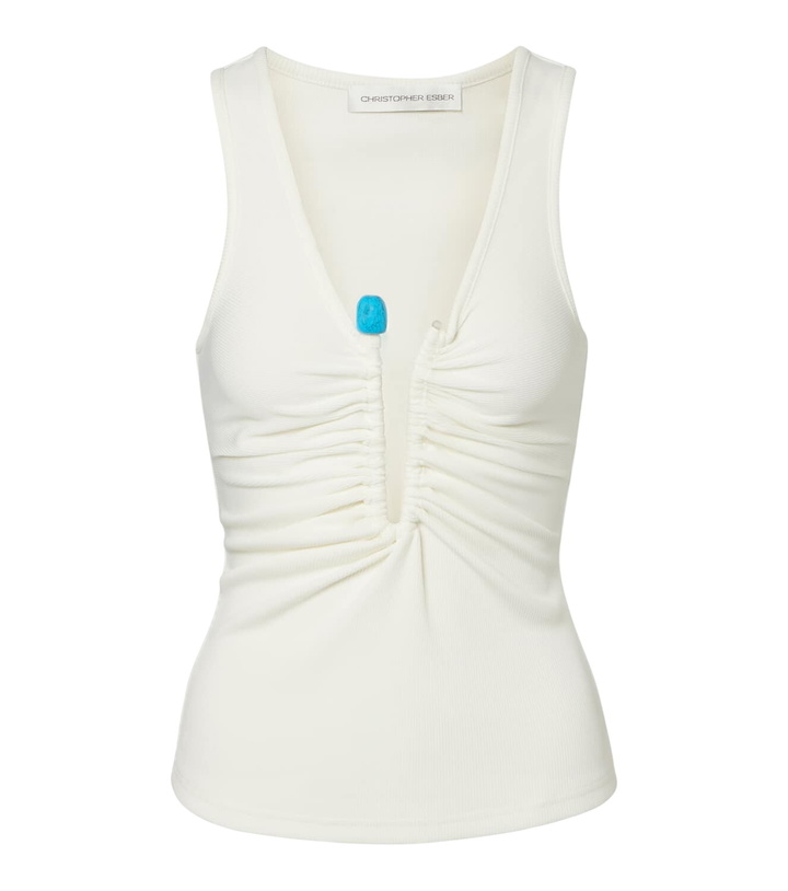 Photo: Christopher Esber Crystal Pin embellished jersey tank top