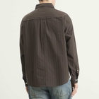mfpen Men's Triple Stripe Essay Shirt in Dark Brown