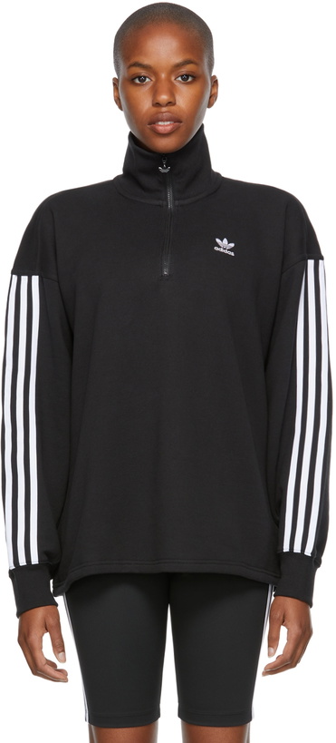 Photo: adidas Originals Black Adicolor Classics Half-Zip Sweatshirt