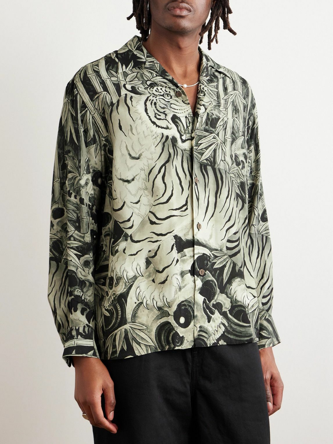 Wacko Maria - Tim Lehi Camp-Collar Printed Poplin Shirt - Green 