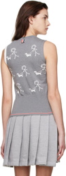 Thom Browne Grey & White Fun-Mix Tank Top