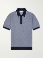 PIACENZA 1733 - Honeycomb-Knit Cotton Polo Shirt - Blue