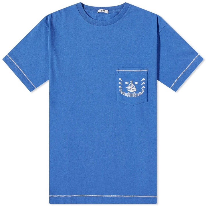 Photo: Bode Men's Sailboat Pocket T-Shirt in Blue