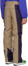 Gucci Beige & Navy GG Trousers