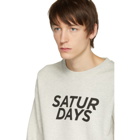 Saturdays NYC Grey Bowery Gothic Italic Crewneck Sweater