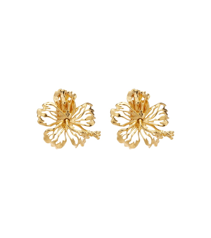 Photo: Oscar de la Renta Hibiscus clip-on earrings
