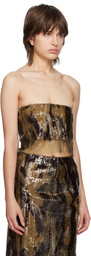 Dion Lee Brown Vertical Horizon Top
