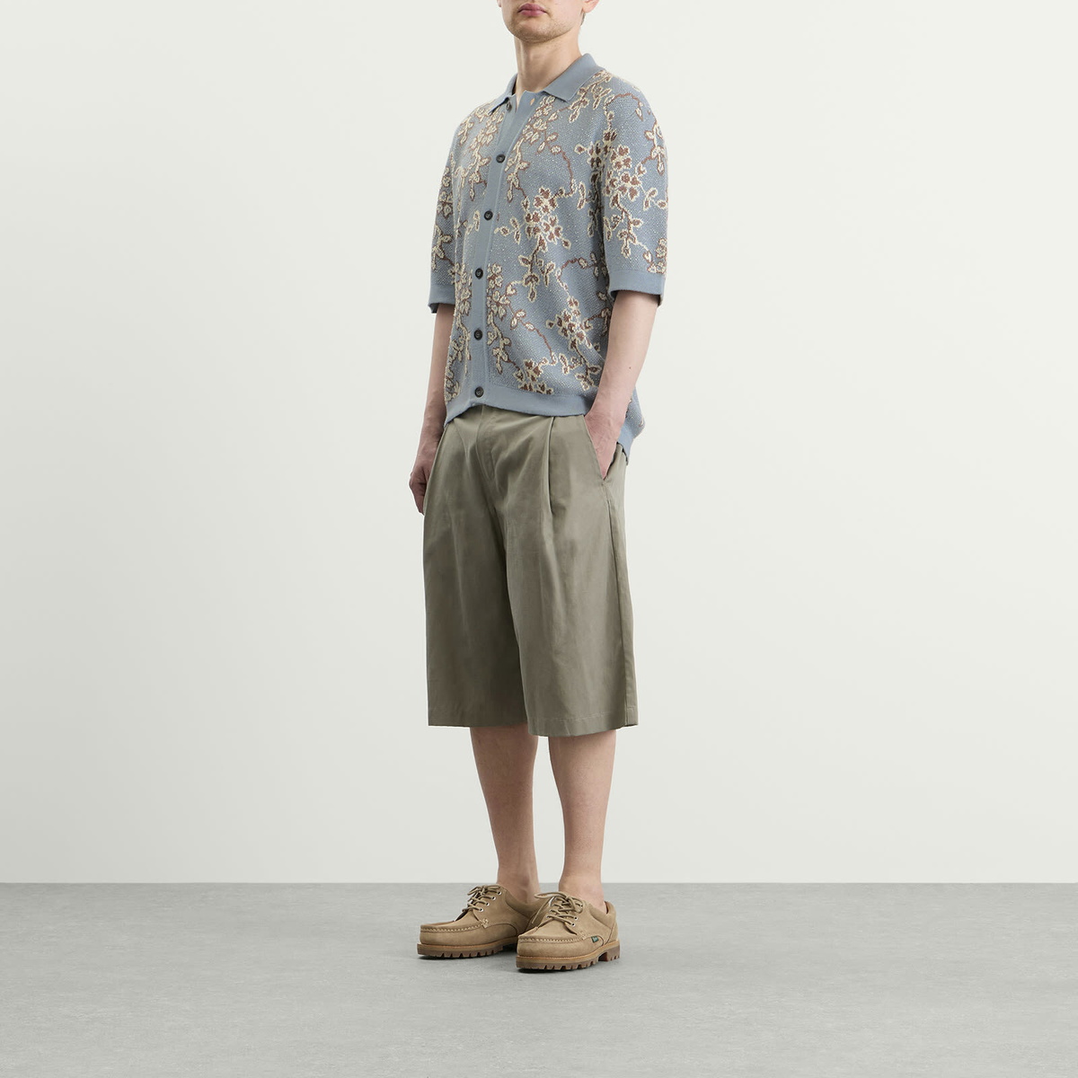 Corridor Men's Trellis Knit Shirt in Light Blue