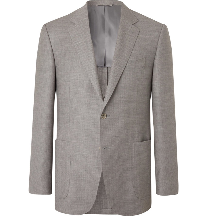 Photo: CANALI - Slim-Fit Unstructured Checked Super 130s Wool Blazer - Gray