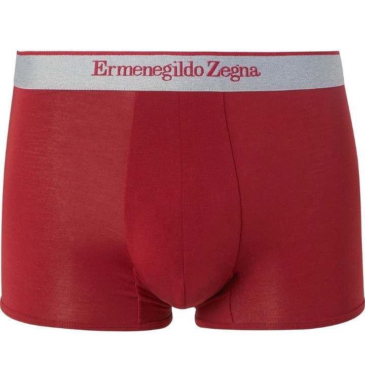 Photo: Ermenegildo Zegna - Stretch-Modal Jersey Boxer Briefs - Red