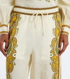 Alémais Porter printed linen wide-leg pants