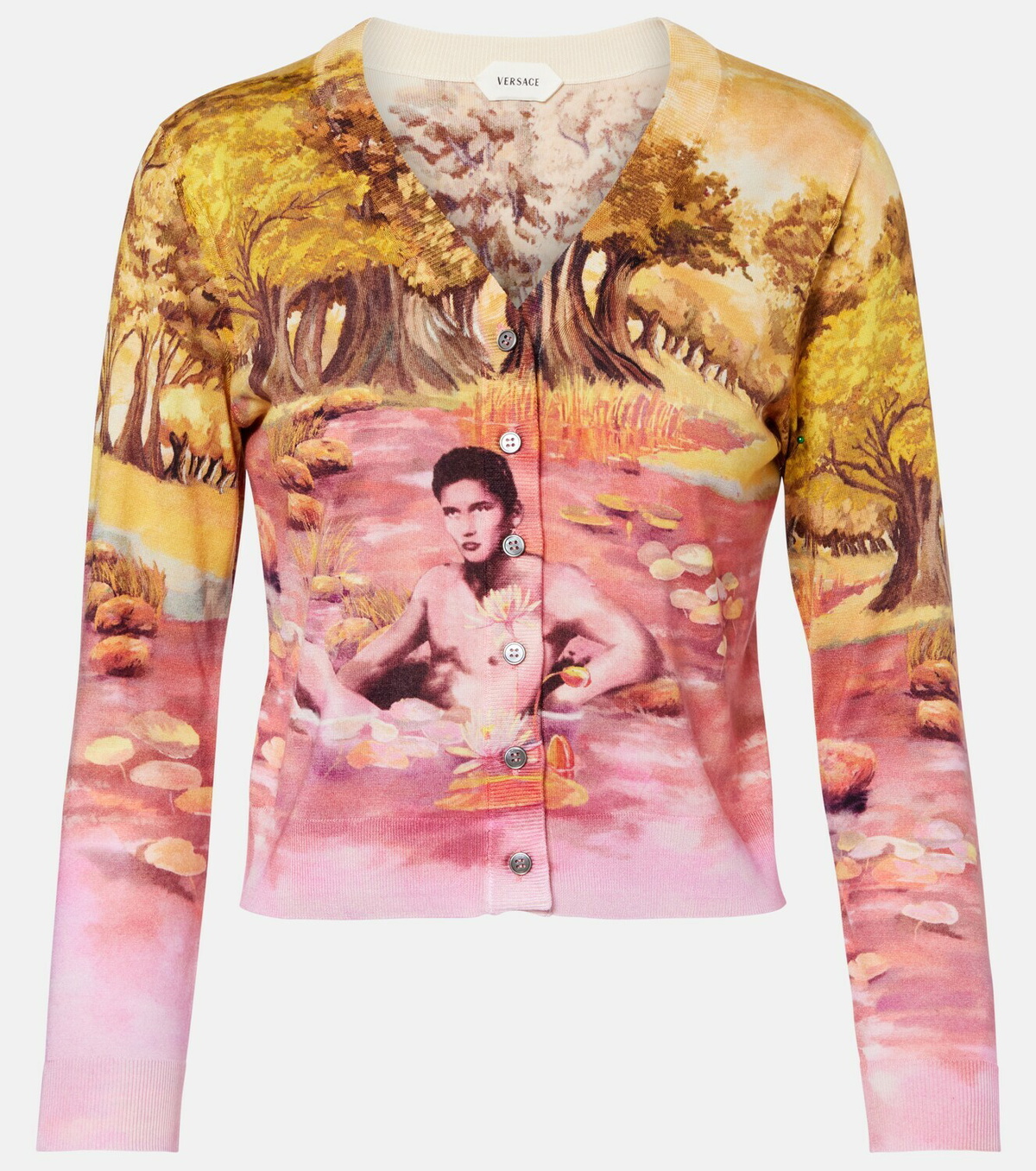 Versace Printed silk cardigan