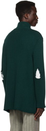 MM6 Maison Margiela Green Raw Edge Sweater
