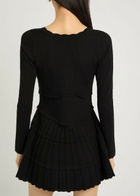 Loveshackfancy Lavender Pointelle Knit Mini Dress Black