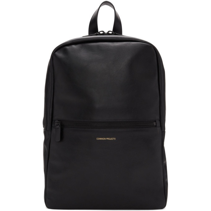 Photo: Common Projects Black Leather Simple Backpack