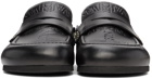 JW Anderson Black Leather Logo Mule Loafers