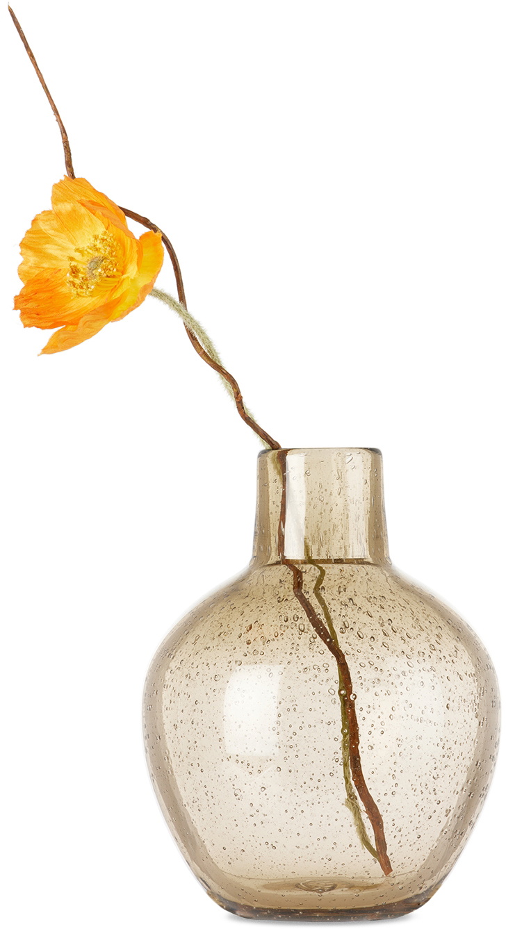 Misette Brown Bubble Glass Vase