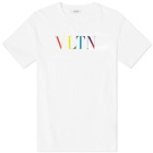 Valentino Men's VLTN Multi Logo T-Shirt in White/Multi