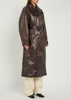 Lemaire Belted Coated Cotton-blend Trench Coat Dark Red