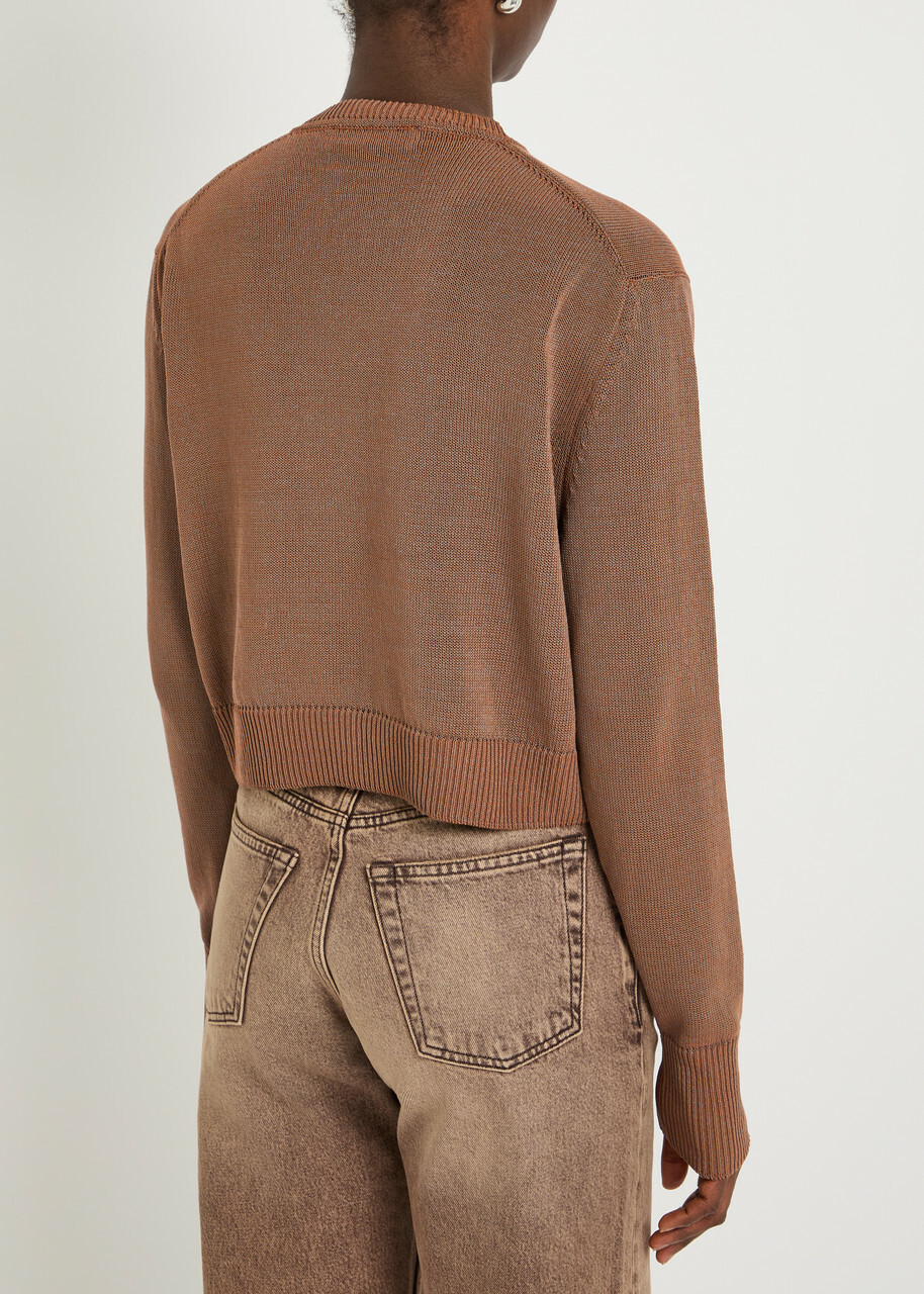 Our Legacy Micro Cotton-blend Cardigan Brown