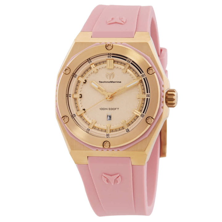 Photo: Technomarine CORAL Quartz Gold Dial Unisex Watch TM-416082