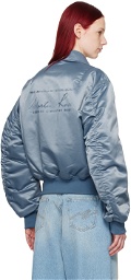 Martine Rose Blue Graphic Bomber Jacket