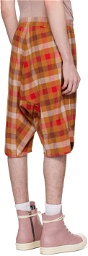 Rick Owens Orange Drawstring Shorts