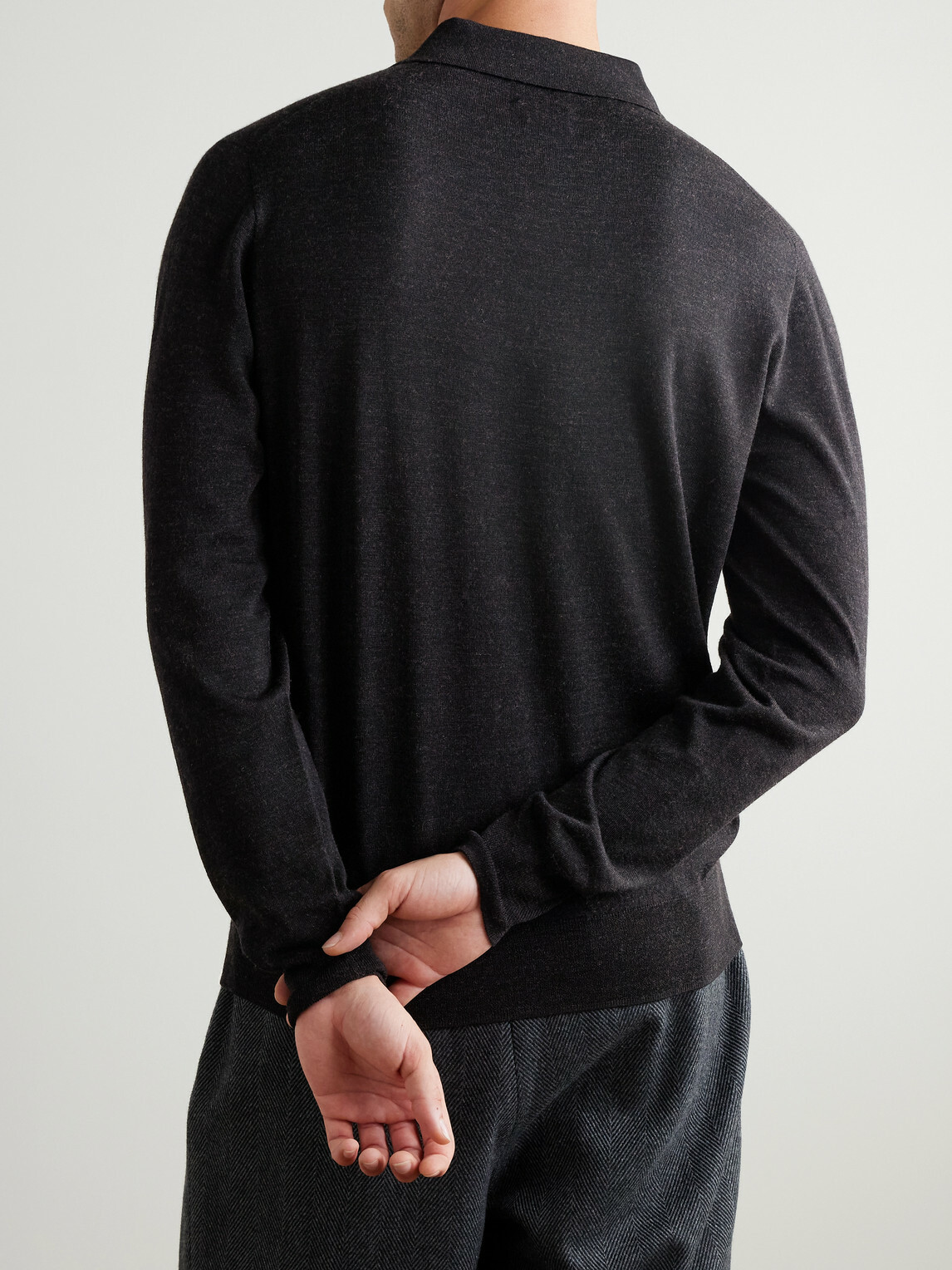 Hartford - Merino Wool Polo Shirt - Black