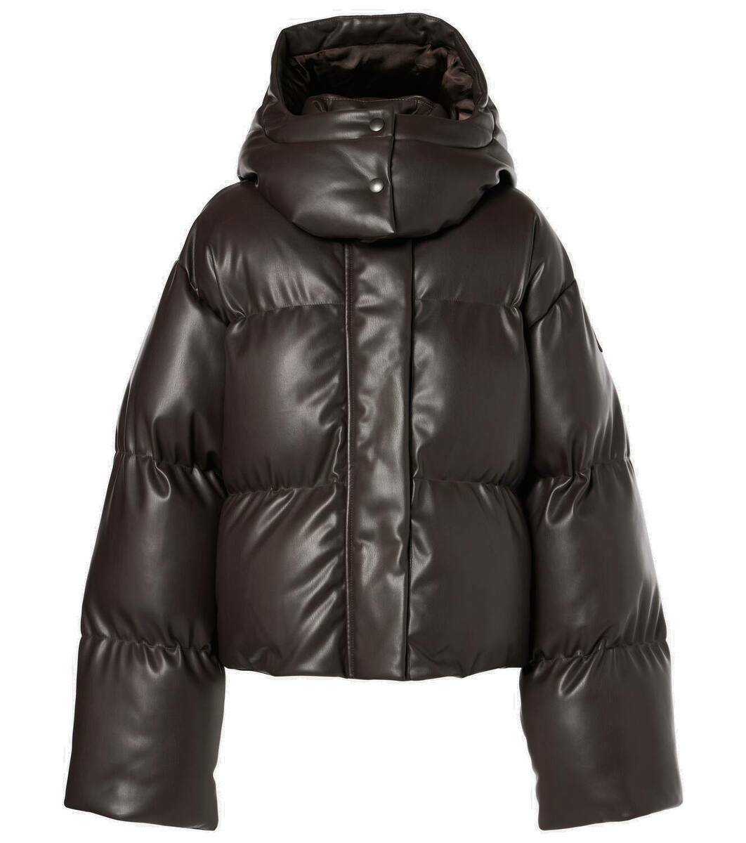 Stella McCartney Yellow Press-Stud Faux-Leather Puffer Jacket