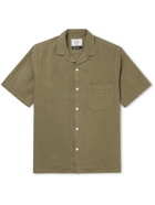 Portuguese Flannel - Convertible-Collar Linen Shirt - Green